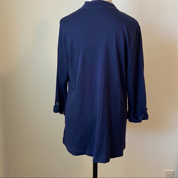 Croft & Barrow Size Large Navy Blue Cardigan - Picture 3 of 7